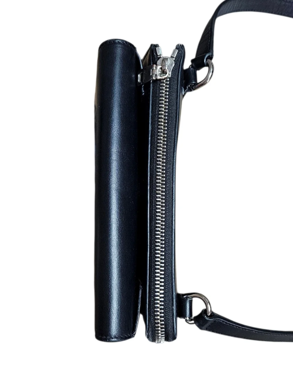 Dolce & Gabbana | DG Logo Leather Accordion Crossbody | Black - Picture 8 of 16